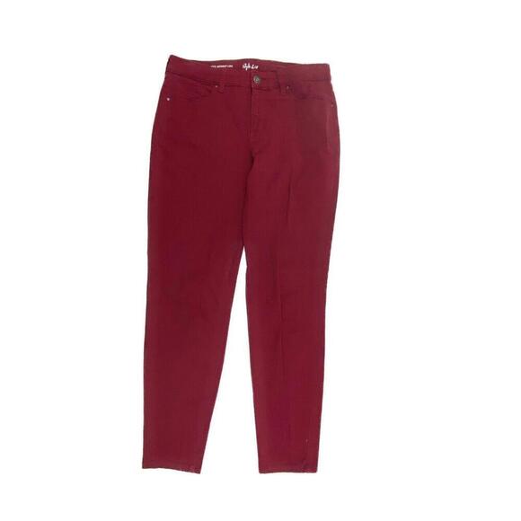 Style & Co Curvy Skinny Leg Women's size 10 Red Chino Pants - Picture 1 of 4